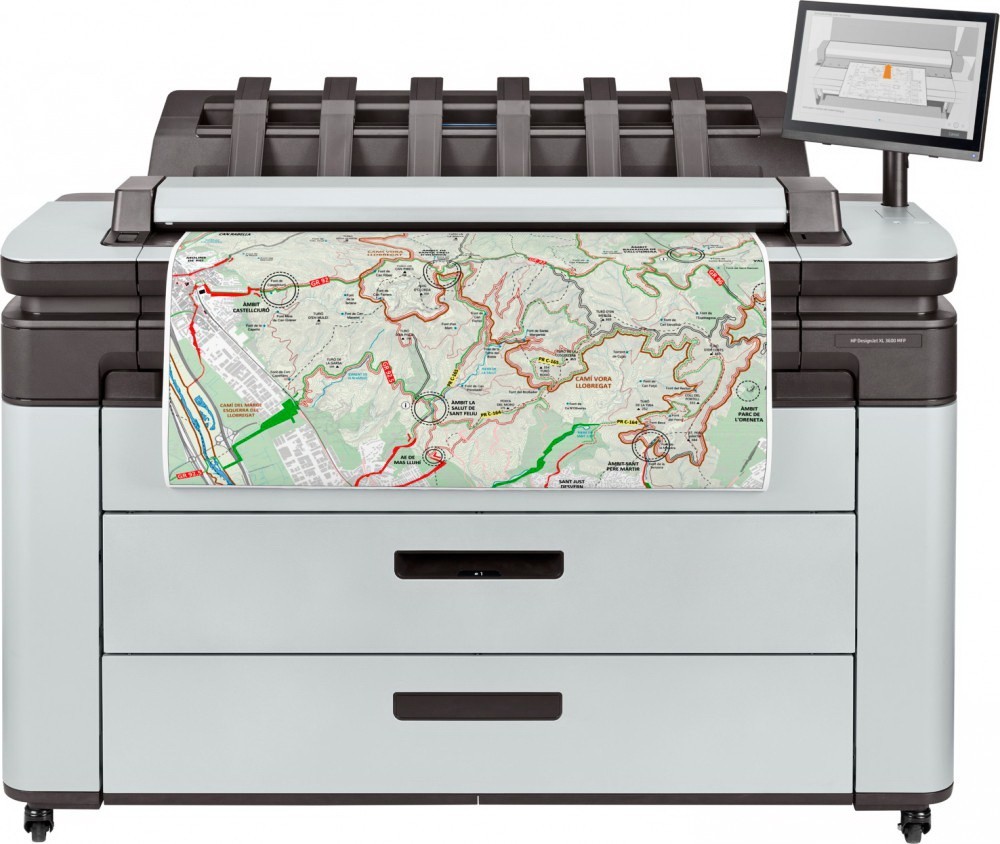 Широкоформатное струйное МФУ HP DesignJet XL 3600 MFP (3 A1/min, 1 roll)  (арт. 6KD23A) купить в OfiTrade | Характеристики, фото, цена