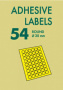 Самоклеящаяся бумага Lomond универсальная для этикеток, А4, 54 дел. (Д: 30 мм), лимонно-желтая, 80 г/м² (арт. 2133005)